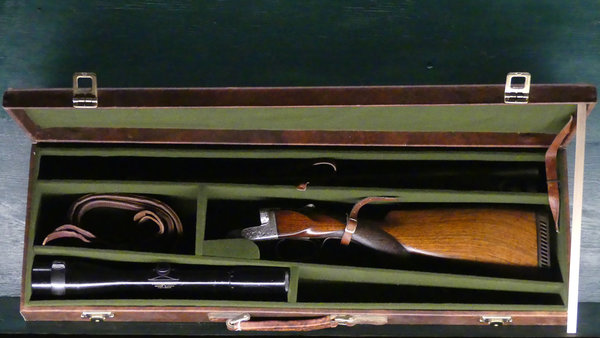 No. 210560 FN S/S double rifle incl. leather case & leather sling (2/22)